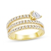 Thumbnail Image 1 of Pear-Shaped Diamond Three-Row Spiral Ring 1 ct tw 10K Yellow Gold