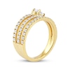 Thumbnail Image 2 of Pear-Shaped Diamond Three-Row Spiral Ring 1 ct tw 10K Yellow Gold