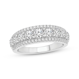 Lab-Grown Diamonds by KAY Graduated Anniversary Ring 1-1/4 ct tw 14K White Gold