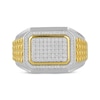 Thumbnail Image 3 of Men's Diamond Octagon Ring 1/2 ct tw Sterling Silver & 10K Yellow Gold Plate