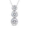 Thumbnail Image 1 of Memories Moments Magic Round-Cut Lab-Grown Diamond Three-Stone Vertical Necklace 2 ct tw 14K White Gold 18&quot;