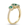 Thumbnail Image 2 of Emerald Ring 1/5 ct tw Diamonds 10K Yellow Gold