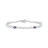 Thumbnail Image 1 of Pear-Shaped Amethyst & White Topaz Bracelet Sterling Silver 7.25&quot;