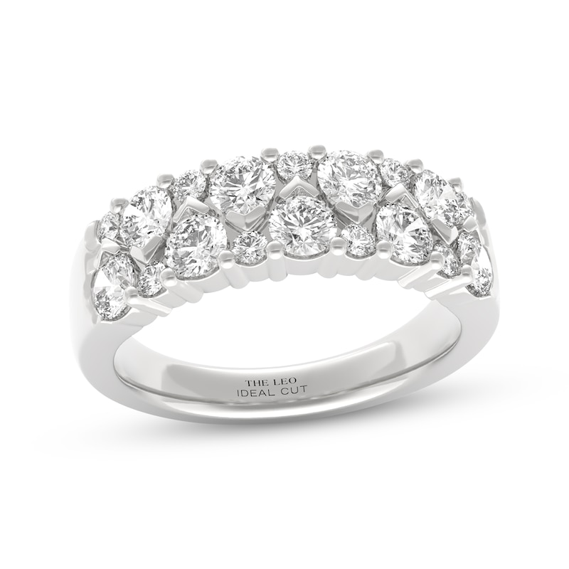 Main Image 1 of THE LEO Ideal Cut Diamond Anniversary Ring 1-1/2 ct tw 14K White Gold