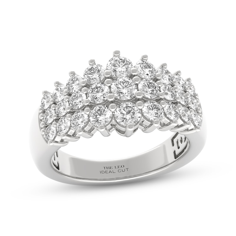 Main Image 1 of THE LEO Ideal Cut Diamond Anniversary Ring 1-3/4 ct tw 14K White Gold