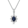 Thumbnail Image 1 of Blue Sapphire & Diamond Necklace 1/15 ct tw 10K White Gold 18&quot;