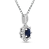 Thumbnail Image 2 of Blue Sapphire & Diamond Necklace 1/15 ct tw 10K White Gold 18&quot;