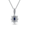 Thumbnail Image 3 of Blue Sapphire & Diamond Necklace 1/15 ct tw 10K White Gold 18&quot;