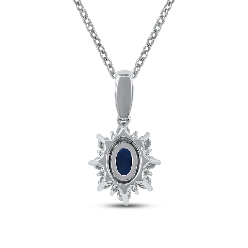 Main Image 3 of Blue Sapphire & Diamond Necklace 1/15 ct tw 10K White Gold 18&quot;