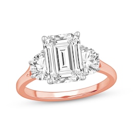 Memories Moments Magic Emerald-Cut Lab-Grown Diamond Three-Stone Engagement Ring 3-7/8 ct tw 14K Rose Gold