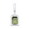 Thumbnail Image 1 of Charmed Memories Emerald-Cut Olive Green Cubic Zirconia Charm Sterling Silver