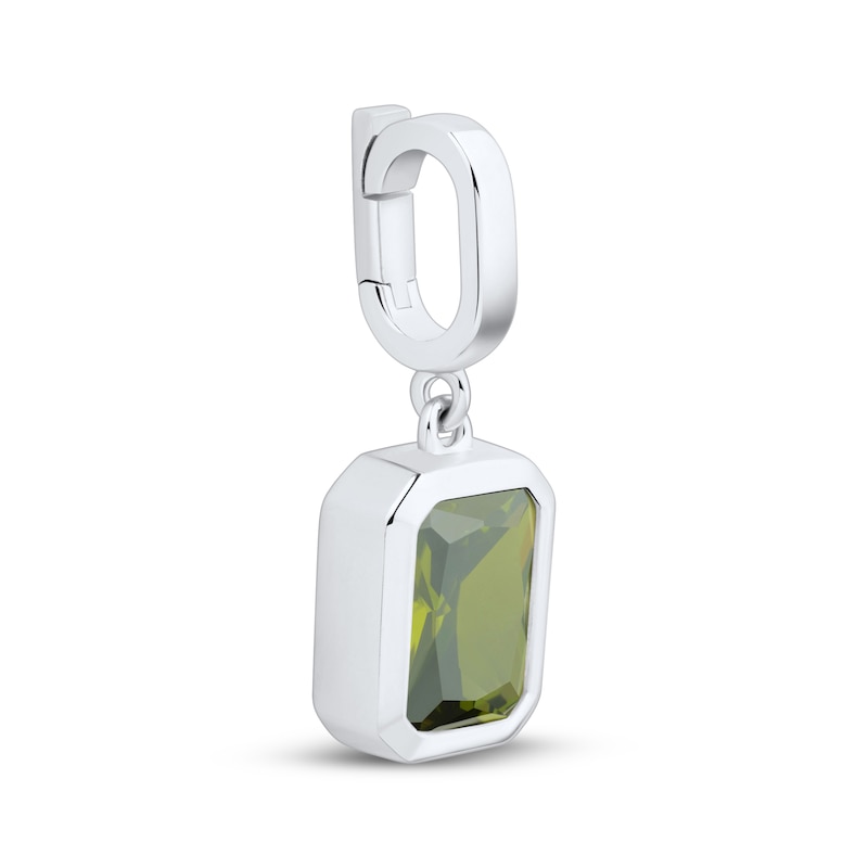 Main Image 2 of Charmed Memories Emerald-Cut Olive Green Cubic Zirconia Charm Sterling Silver