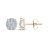 Thumbnail Image 1 of Multi-Diamond Circle Stud Earrings 1/2 ct tw 10K Yellow Gold