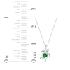 Thumbnail Image 5 of Heart-Shaped Lab-Created Emerald & White Lab-Created Sapphire Turtle Necklace Sterling Silver 18&quot;