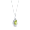 Thumbnail Image 2 of Pear-Shaped Peridot & White Lab-Created Sapphire Necklace Sterling Silver 18&quot;