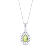 Thumbnail Image 3 of Pear-Shaped Peridot & White Lab-Created Sapphire Necklace Sterling Silver 18&quot;