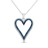 Thumbnail Image 1 of Blue & White Diamond Open Heart Necklace 1/4 ct tw Sterling Silver 18&quot;