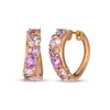 Thumbnail Image 1 of Le Vian Pretty in Pink Amethyst, Morganite & Pink Sapphire Hoop Earrings 1/15 ct tw Diamonds 14K Strawberry Gold