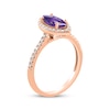 Thumbnail Image 1 of Marquise-Cut Amethyst & Diamond Ring 1/4 ct tw 14K Rose Gold