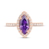 Thumbnail Image 2 of Marquise-Cut Amethyst & Diamond Ring 1/4 ct tw 14K Rose Gold