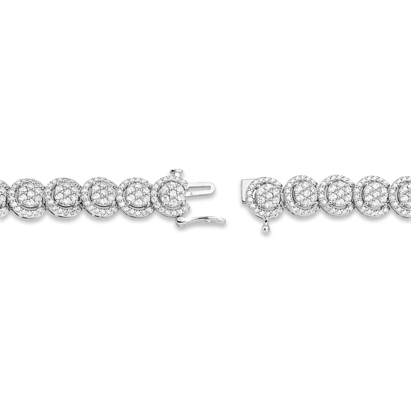 Main Image 3 of Diamond Overlapping Circle Link Bracelet 5 ct tw 10K White Gold 7&quot;