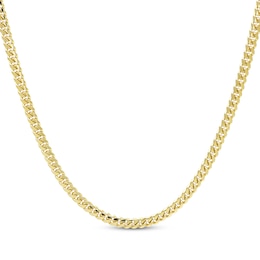 Cuban Curb Chain Necklace 3.3mm Solid 10K Yellow Gold 20”