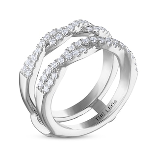 THE LEO Diamond Round-Cut Twist Enhancer Ring 5/8 ct tw 14K White Gold ...