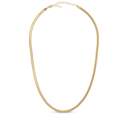 Diamond-Cut Solid Herringbone Chain Necklace 4mm 14K Yellow Gold 18&quot;