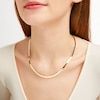 Thumbnail Image 4 of Diamond-Cut Solid Herringbone Chain Necklace 4mm 14K Yellow Gold 18&quot;