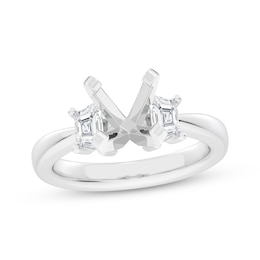 Lab-Created Diamonds by KAY Trapezoid-Cut Engagement Ring Setting 3/8 ct tw 14K White Gold