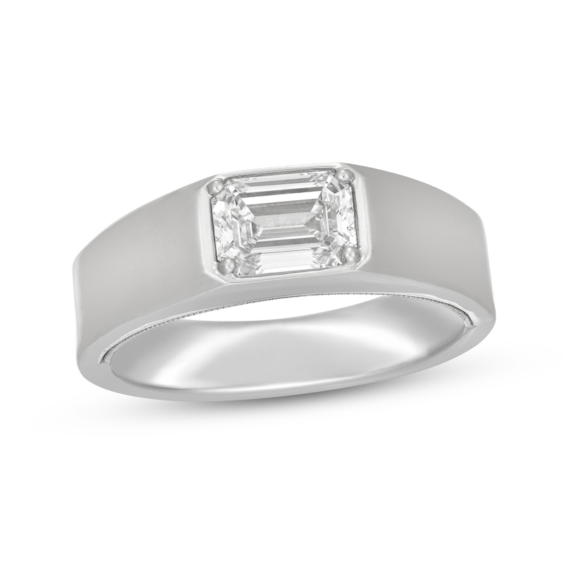 Men's Neil Lane Artistry Emerald-Cut Lab-Created Diamond Solitaire Wedding Band 1-1/2 ct tw 14K White Gold