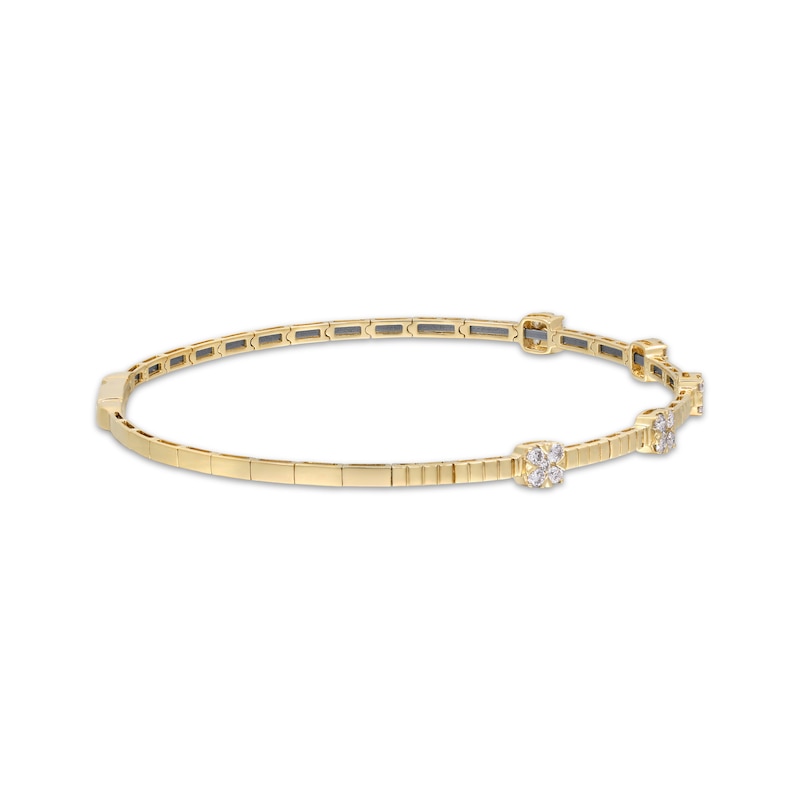 Main Image 2 of Diamond Circle Station Flex Bracelet 3/8 ct tw 10K Yellow Gold & Titanium