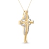 Thumbnail Image 2 of Diamond Openwork Cross Necklace 1/4 ct tw 14K Yellow Gold 18&quot;