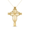 Thumbnail Image 3 of Diamond Openwork Cross Necklace 1/4 ct tw 14K Yellow Gold 18&quot;