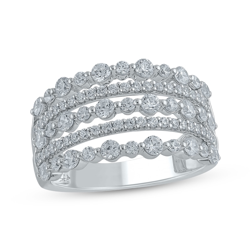 Main Image 1 of Diamond Five-Row Anniversary Ring 1-1/2 ct tw 14K White Gold