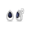 Thumbnail Image 0 of Pear-Shaped Natural Blue Sapphire & Diamond Teardrop Drop Earrings 1/4 ct tw 10K White Gold