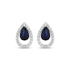 Thumbnail Image 1 of Pear-Shaped Natural Blue Sapphire & Diamond Teardrop Drop Earrings 1/4 ct tw 10K White Gold