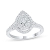 Thumbnail Image 0 of Lab-Grown Diamonds by KAY Pear-Shaped Double Halo Engagement Ring 1 ct tw 14K White Gold