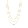 Thumbnail Image 1 of Solid Curb Chain, Bead Chain & Paperclip Chain Necklace Set 10K Yellow Gold 18&quot;