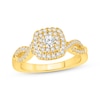 Thumbnail Image 0 of Round-Cut Diamond Double Halo Engagement Ring 1/2 ct tw 10K Yellow Gold