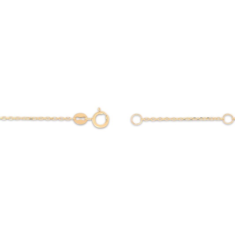 Main Image 3 of Heart & Bow Station Anklet 10K Yellow Gold 10&quot;