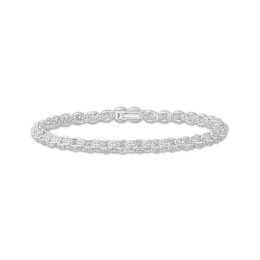 Men's Diamond Box Chain Bracelet 2 ct tw 10K White Gold 8.5&quot;