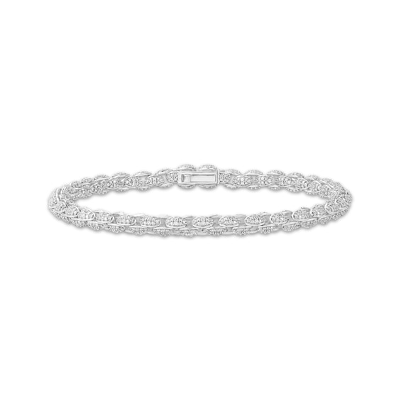 Men's Diamond Box Chain Bracelet 2 ct tw 10K White Gold 8.5"