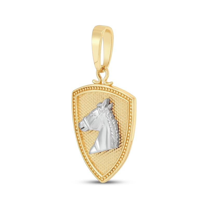 Main Image 2 of Horse Silhouette & Shield Charm 10K Two-Tone Gold