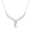 Thumbnail Image 1 of Diamond Twist Chevron Necklace 1/4 ct tw Sterling Silver 18&quot;