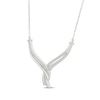 Thumbnail Image 2 of Diamond Twist Chevron Necklace 1/4 ct tw Sterling Silver 18&quot;