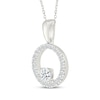 Thumbnail Image 2 of KAY Lab-Grown diamonds Circle Frame Necklace 1/5 ct tw 10K White Gold 18&quot;