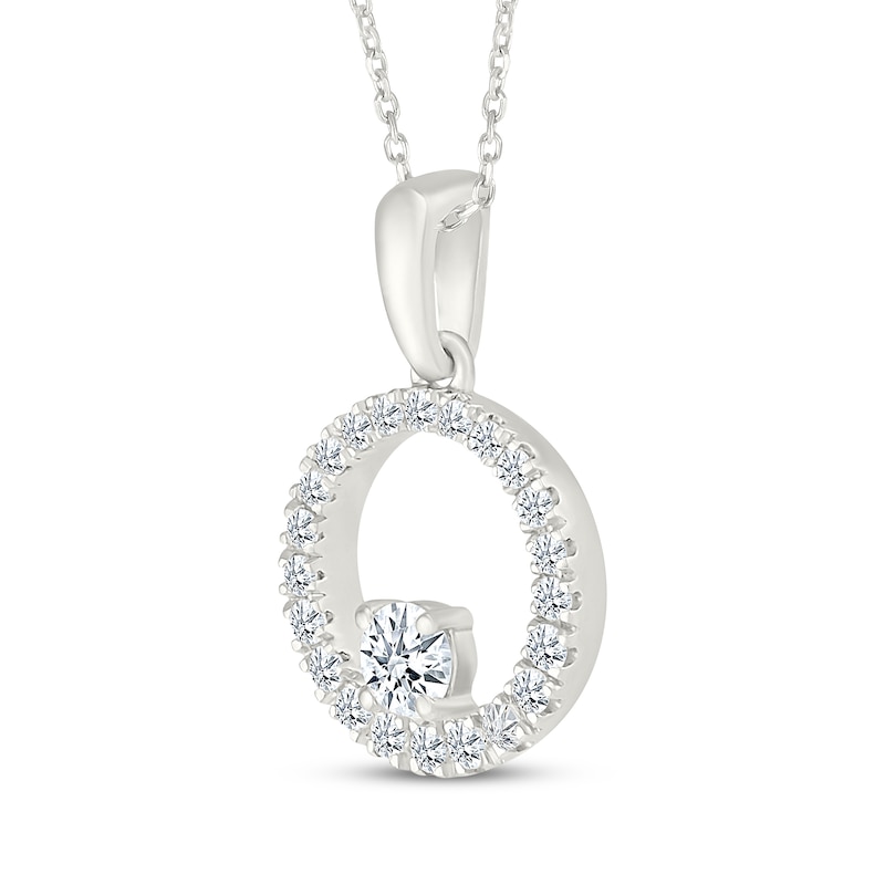 Main Image 2 of KAY Lab-Grown diamonds Circle Frame Necklace 1/5 ct tw 10K White Gold 18&quot;