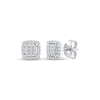 Thumbnail Image 1 of Multi-Diamond Cushion Halo Stud Earrings 1/5 ct tw 10K White Gold