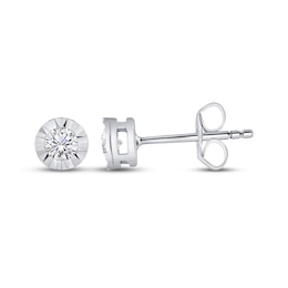 Round-Cut Diamond Solitaire Stud Earrings 1/4 ct tw Sterling Silver (J/I3)